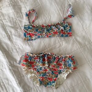 Girls Montce Floral Ruffle Diaper Cover Set